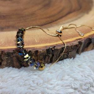 Handmade luxurious golden goddess crystal beaded bracelet Only one made